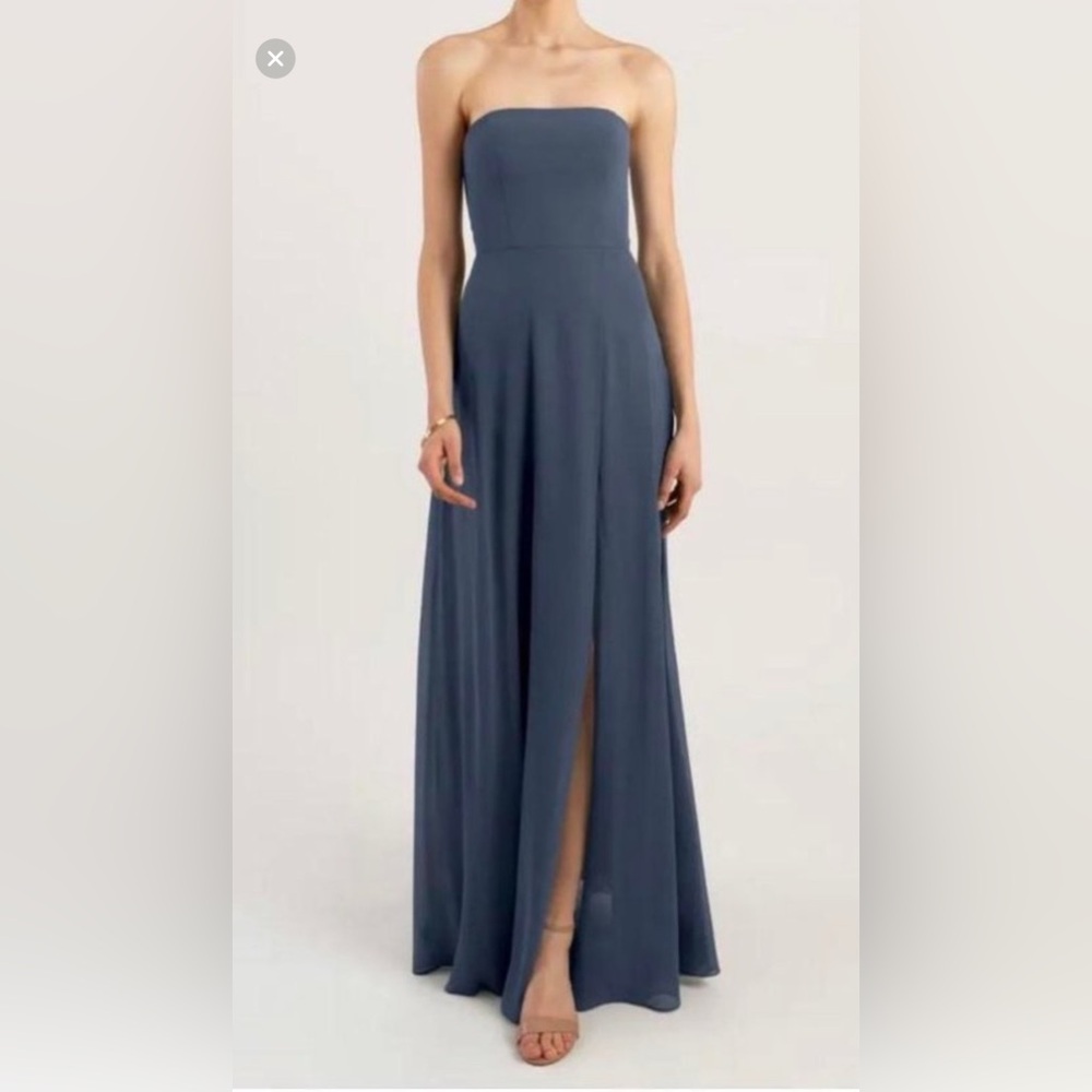 Jenny Yoo Strapless Essie Blue Bridesmaid Dress
